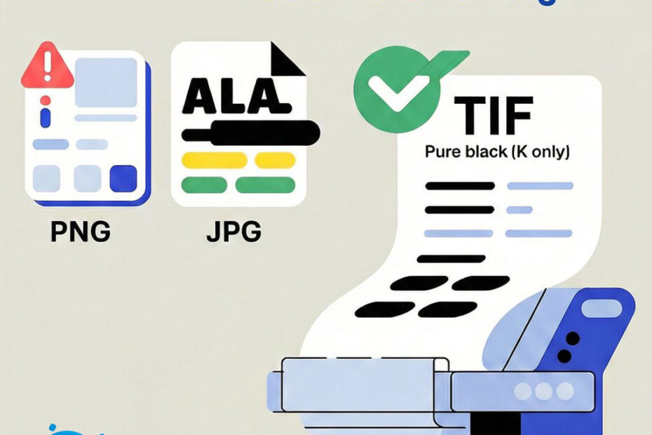 PSD to TIFF file conversion for offset printing with pure black text and flattened layers